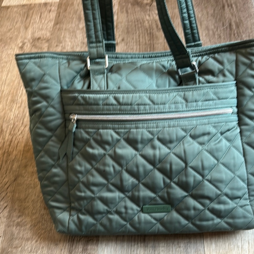 Vera Bradley Green Quilted Tote Bag